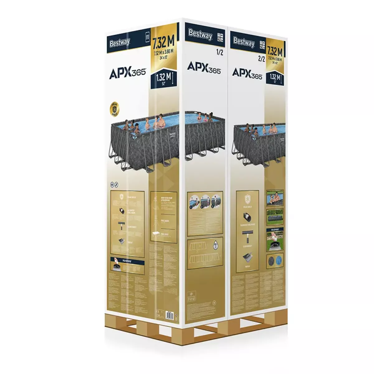 Каркасный бассейн 732x366x132 см с аксессуарами, фильтром, BESTWAY 561KG Каркасный бассейн 732x366x132 см с аксессуарами, фильтром, BESTWAY 561KG