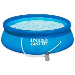 Бассейн надувной 396x84 см круглый с фильтром-насосом INTEX 28142
