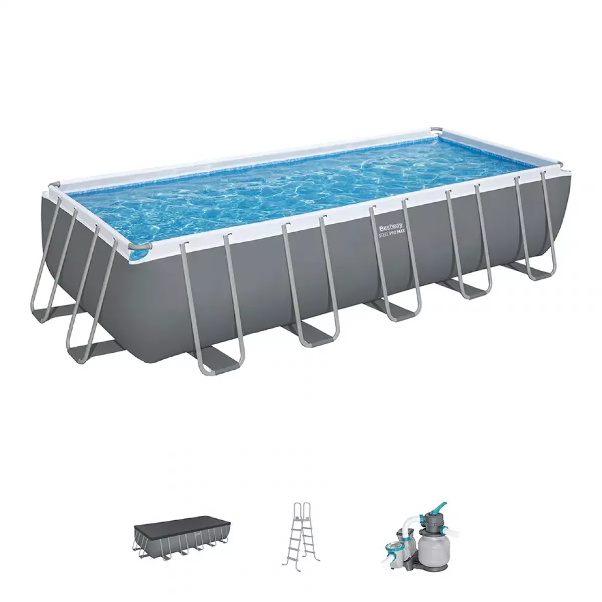Бассейн каркасный 640x274x132 см с фильтром, тентом и лестницей BESTWAY 5612B Бассейн каркасный 640x274x132 см с фильтром, тентом и лестницей BESTWAY 5612B