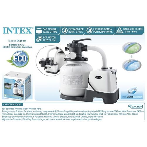 Фильтр-насос с хлоргенератором 6000 л/ч для бассейна с песком INTEX 26678
